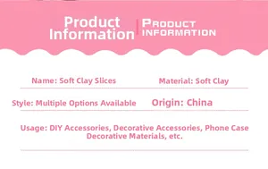Detailed parameter chart for 5mm fruit polymer clay slices used in DIY craft accessories