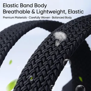 Ceinture tressée élastique noire respirante avec motif croisé dense pour hommes et femmes