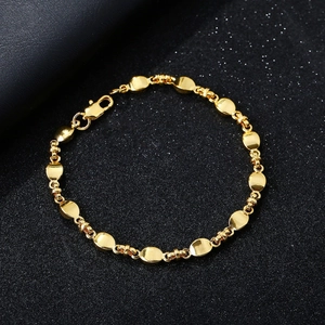Minimalist 18K Gold Plated Stainless Steel Flat Oval Link Chain Bracelet Necklace For Women Men Fashion Jewelry