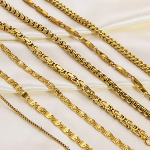 Polished 18K gold plated stainless steel bracelet chains in various elegant designs