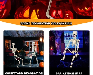 Movable life-size skeletons for Halloween courtyard and bar atmosphere scene decoration