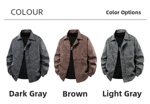 Tre opzioni di colore per giacche in pelle vintage in grigio scuro, marrone e grigio chiaro