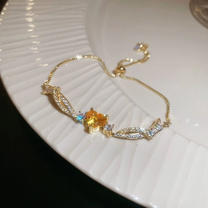 Detail of adjustable slider clasp and sparkling heart pendant with pave cubic zirconia