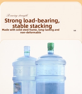 Detail of heavy duty solid steel frame storage box supporting 40kg water weight