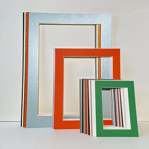 Creative multi-size colorful paper photo frame inserts with 45-degree beveled cut edges