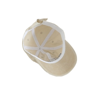 Casquette de baseball en coton kaki pour enfants avec sangle réglable et couture