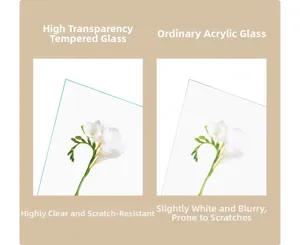 Comparison between high-transparency tempered glass and acrylic for 4-inch square frame