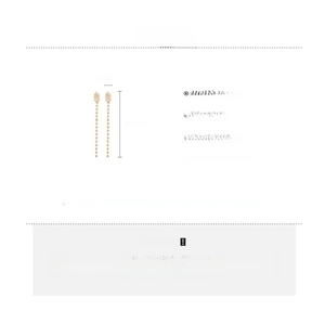Detailed view of 18K gold plated tassel earrings with dimensions and copper material specs