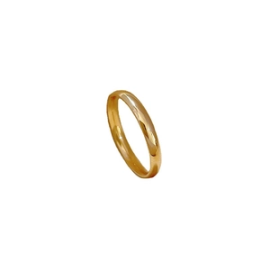 Minimalist geometric gold-plated titanium steel ring with high-polished mirror finish