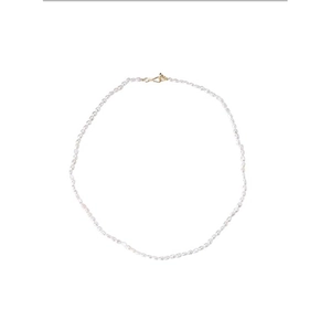 Baroque natural freshwater pearl necklace for women with small beads and gold clasp