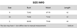 Detailed size chart for sexy halter neck slim fit top showing bust and waist measurements