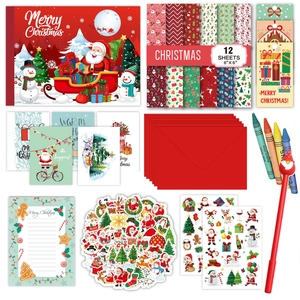 Kit de scrapbooking de Noël avec papiers imprimés, autocollants et stylos de fête