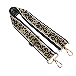 Verstellbarer 5cm breiter Schultergurt mit Leopardenmuster und goldenen Metallhaken