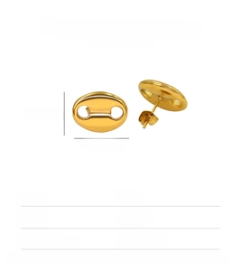 Size comparison and weight specifications for gold stainless steel coffee bean earrings