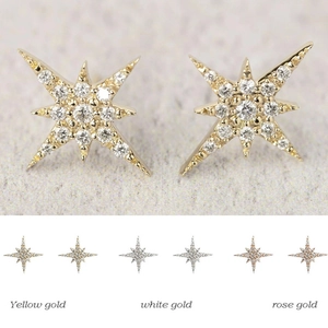 Pendientes De Estrella Del Norte Cobre Circonita Micro Pavé Estrella De Ocho Puntas Joyería Minimalista Para Mujeres
