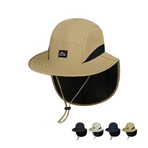 Outdoor Sun Hat With Neck Flap Taslan Quick Dry Breathable Wide Brim Adjustable Windproof Fishing Hiking Safari