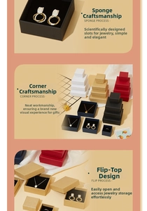 Detail view of multi-color jewelry boxes with high-density foam inserts and precise slots