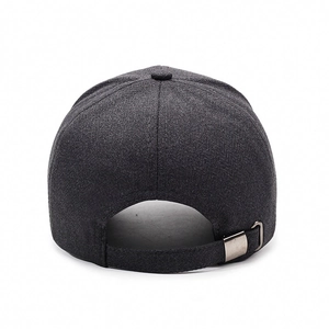 Adjustable dark gray baseball cap with premium twill texture and silver metal buckle