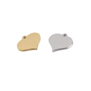 Ciondoli a cuore in acciaio inossidabile lucido color oro e argento per gioielli fai-da-te