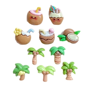 Mini breloques en résine de cocotiers et boissons tropicales pour accessoires de bricolage