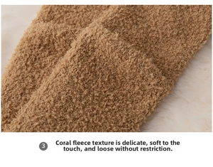 Macro close-up of thick brown coral fleece fabric showing soft texture and cozy warmth