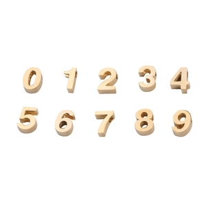 Set di perline numerate 0-9 in acciaio inossidabile dorato per gioielli fai-da-te