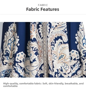 Detail of soft breathable paisley print fabric on long floral dress sleeve