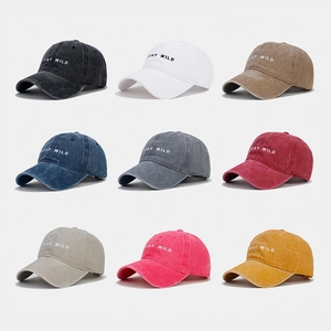 Cappello Da Baseball Cotone Lavato Ricamo STAY WILD Vintage Regolabile Cappello Da Sole Uomo Donna