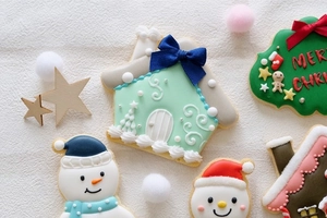 Christmas snowman and house shaped cookie molds for festive fondant and icing baking