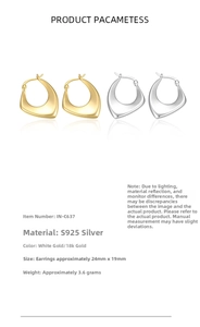 Detailed specs of S925 sterling silver water drop earrings in gold and silver finishes