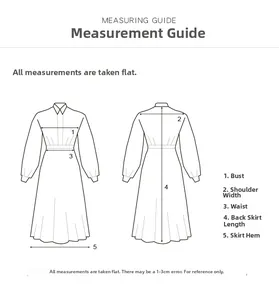 Comprehensive size guide and measuring instructions for floral flared sleeve long dress