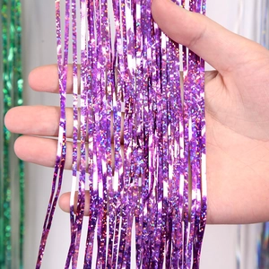 Purple metallic foil fringe curtain for Christmas and party festive atmosphere decoration