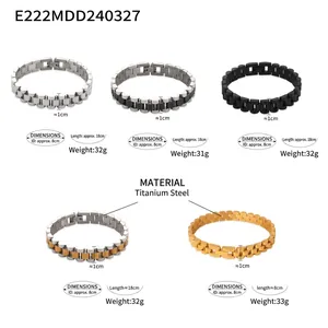 Detailed size and dimension chart for titanium steel presidential style link bracelet