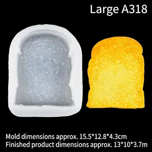 Realistische toastbrood siliconen vorm voor DIY bakken, maat 15,5x12,8x4,3cm voor grote taarten