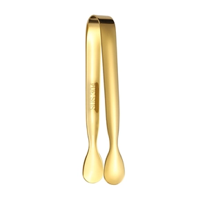 Golden 304 stainless steel sugar tong with rose pattern for ice cubes and coffee service
