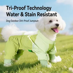 Combinaison Protection Extérieure Chien Imperméable Anti Poussière Anti Tache Vêtements Pour Petits Moyens Chiens Ajustable