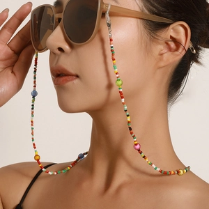 Colorful Acrylic Beaded Glasses Chain Eyewear Strap Anti-Lost Lanyard Fashion Seed Beads Women Sunglasses Holder