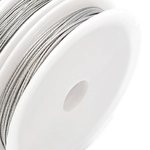 Fil d'acier argenté sur bobine blanche pour la création de bijoux et colliers DIY
