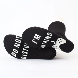 Funny cotton gaming socks for men and women featuring Do Not Disturb I'm Gaming text