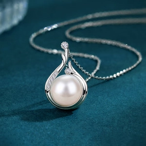 Baroque Imitation Artificial Pearl Pendant Necklace Copper Zircon Geometric Minimalist Clavicle Chain Jewelry For Women