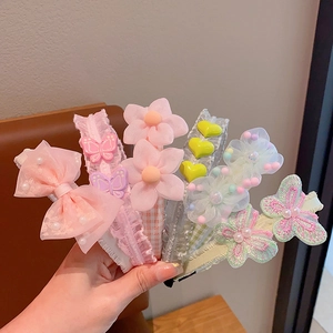 Girls Headbands Lace Bow Flower Mesh Fabric Sweet Princess Hair Accessories Kids Non Slip