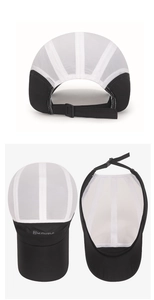 Detail view of quick-dry sports cap with breathable mesh and adjustable buckle