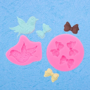 Silikonform in Vogel- und Schleifenform für DIY Fondant-Kuchendekorationen