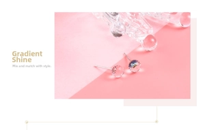 Macro detail of s925 silver stud earrings with gradient crystal ball and faceted finish