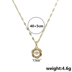 Titanium steel heart pendant necklace in gold with dimensions and weight specs