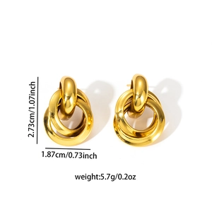 Minimalistische gouden geometrische meervoudige ring oorknopjes voor dames