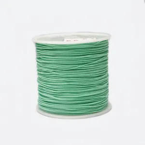 Bright mint green 0.8mm nylon cord spool for DIY jewelry making and hand weaving