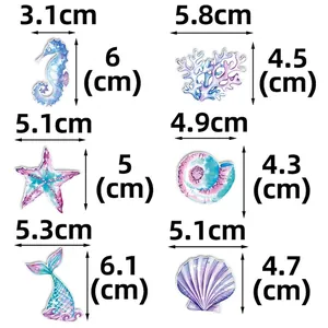 Mermaid theme party decorations set including sea horses starfish and shells confetti