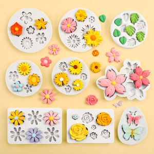 Stampi In Silicone Per Fondant Forme Di Fiori Farfalle Foglie Per Decorazione Torte DIY Cioccolato Artigianato