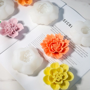 DIY rozenbloem siliconen mal set voor geurkaarsen en hars ambacht met florale texturen